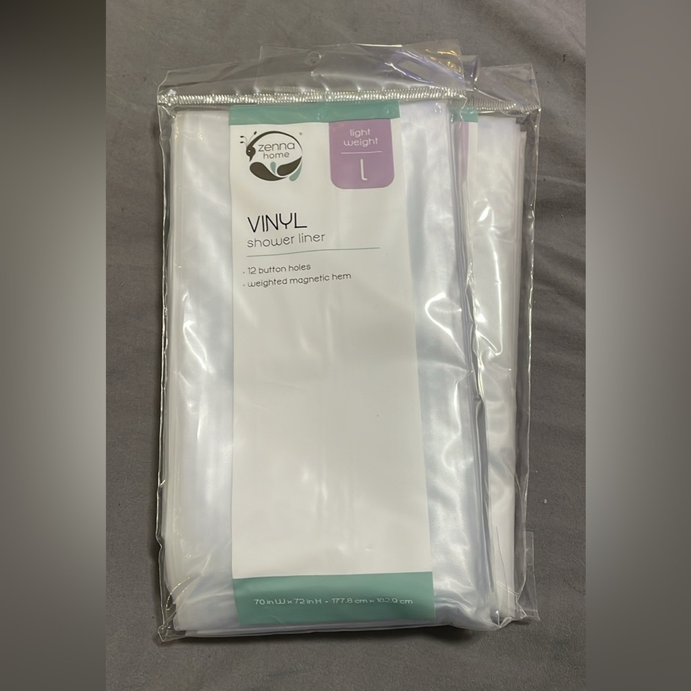 2 Zenna Home Vinyl Shower Liner